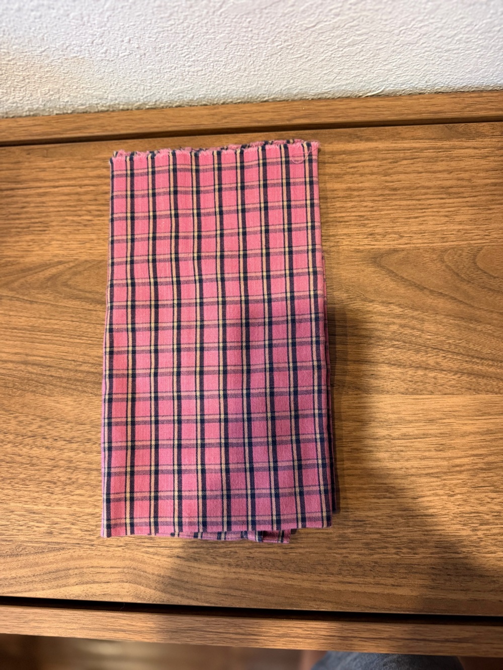 Pink Plaid with Navy Stripes Fabric